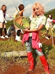 Farmer girls Raina Ogami and Rara Farmer girls Raina Ogami and Rara