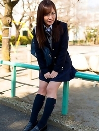 Japanese schoolgirl Sakura Miyuki showing panties Japanese schoolgirl Sakura Miyuki showing panties