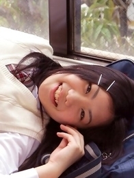 Miho Takai in school uniform is very playful before classes