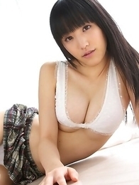 Yuri Hamada in long socks and heels shows big jugs in bra Yuri Hamada in long socks and heels shows big jugs in bra