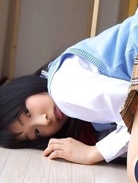 Kotone Moriyama shows behind under uniform short skirt Kotone Moriyama shows behind under uniform short skirt