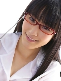 Yuri Hamada teacher with specs and sexy legs shows big cans Yuri Hamada teacher with specs and sexy legs shows big cans