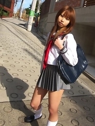 Satsuki Konichi in uniform shows that she is not a good gal Satsuki Konichi in uniform shows that she is not a good gal