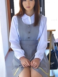 Mio Ayame smiles and shows ass in panty under uniform Mio Ayame smiles and shows ass in panty under uniform