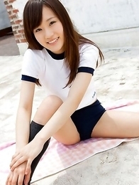 Kana Yuuki with hot ass in shorts wants to fly on broom Kana Yuuki with hot ass in shorts wants to fly on broom