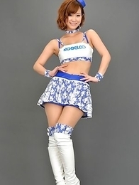 Ichika Nishimura in long boots and short skirt is playful Ichika Nishimura in long boots and short skirt is playful