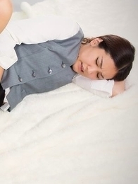 Leggy beauty Madoka Yukishiro gets her beautiful pussy teased with a toy