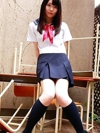 Sayaka Otonashi in school uniform is not in mood for class Sayaka Otonashi in school uniform is not in mood for class