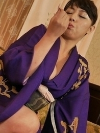 Ryouko Murakami is in her Kimono and she is horny