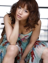 Japanese Marie Kai in shorts shows sexy curves in bath suit at pool Japanese Marie Kai in shorts shows sexy curves in bath suit at pool