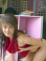 See Honey Rym give herself a sensational thrill as she touches herself. She pulls down her panties and this babe has a pussy that is very hairy.