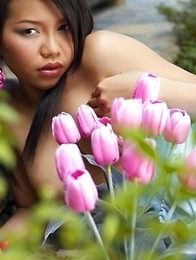 Chelsea Yung is truly a tulip fan, because the smell of those flowers is giving her desire to masturbate.