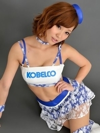 Ichika Nishimura is a doll in fluffy skirt and latex top
