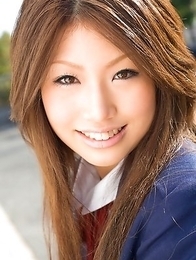 Risa Aika with cute smile shows crack in thong under skirt Risa Aika with cute smile shows crack in thong under skirt