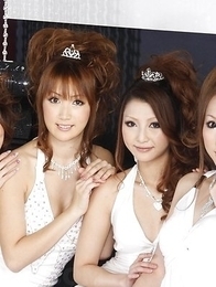 Saki, Yuki, Shiho, Karin in white dresses