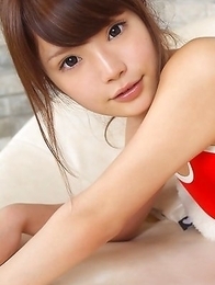 Manami Sato with sexy curves in bath suit plays with pillow Manami Sato with sexy curves in bath suit plays with pillow