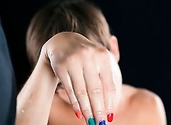 Marie Uses A Group of Guys' Cum For One Messy Handjob Marie Uses A Group of Guys' Cum For One Messy Handjob