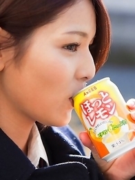 Tsubasa Akimoto in sexy uniform enjoys her way to school