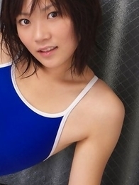 Airi Sakuragi puts soap and shower on body over bath suit Airi Sakuragi puts soap and shower on body over bath suit